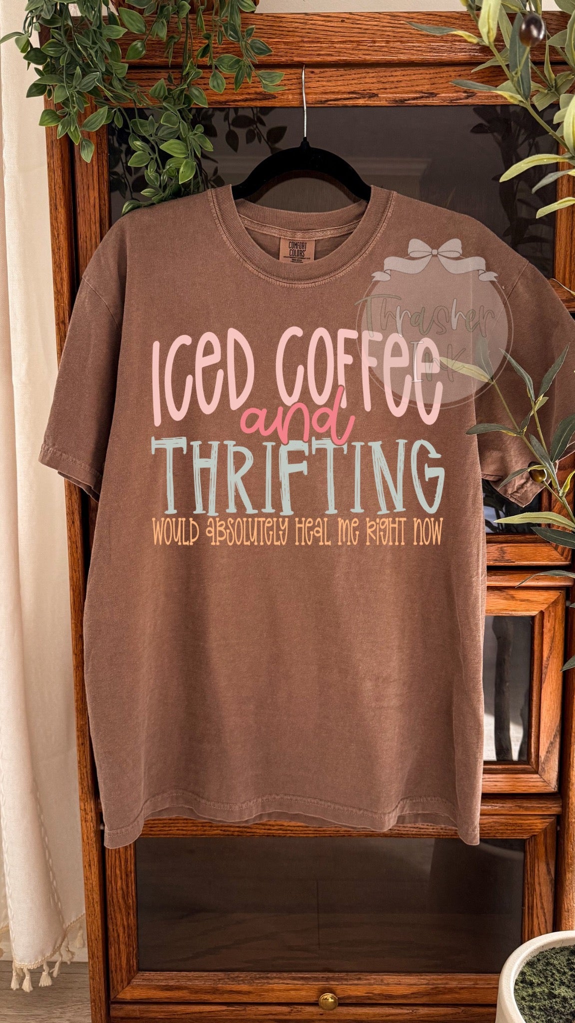 Iced coffee and thrifting