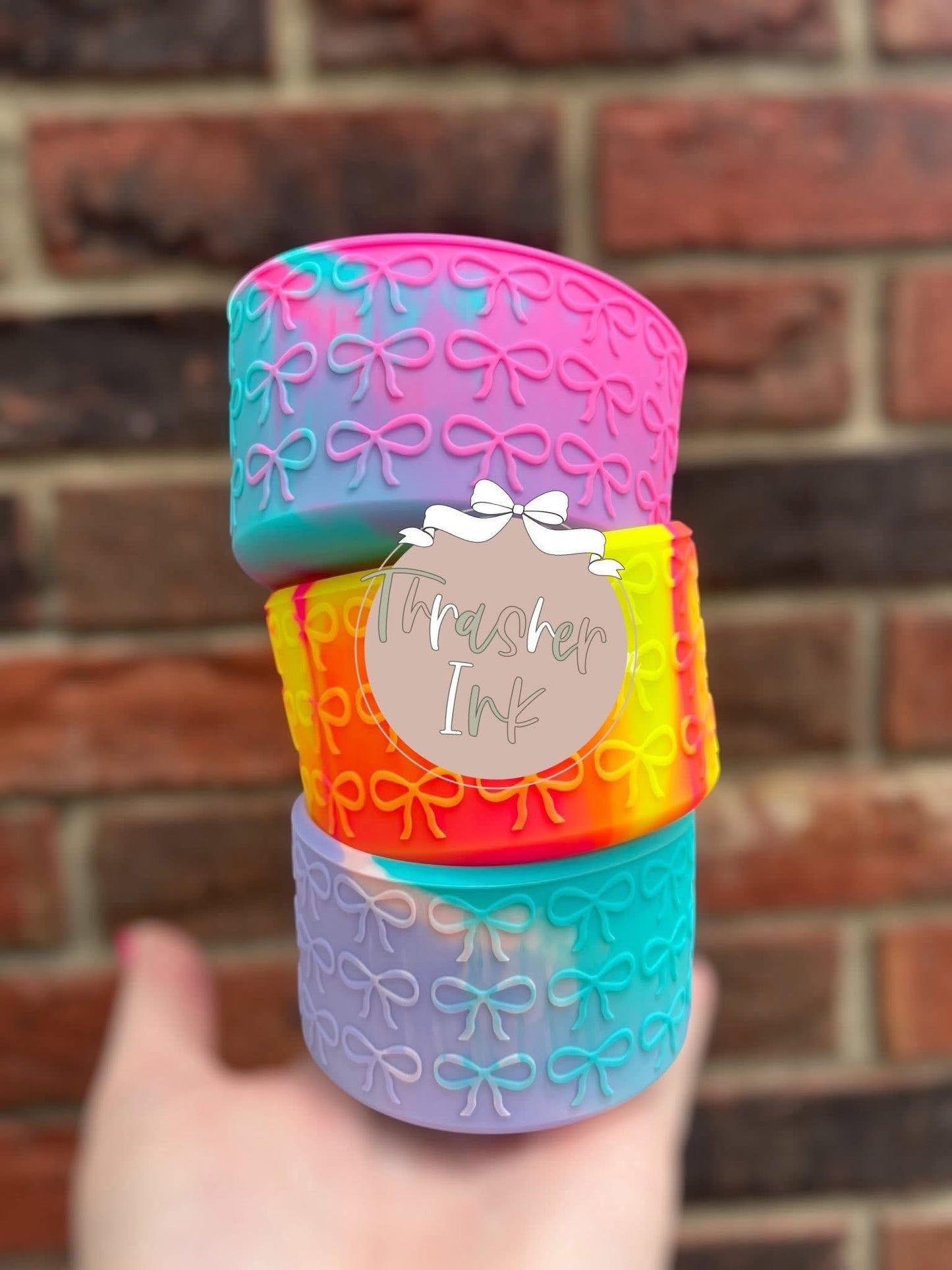 Orange & yellow swirl tumbler boot (MIDDLE)