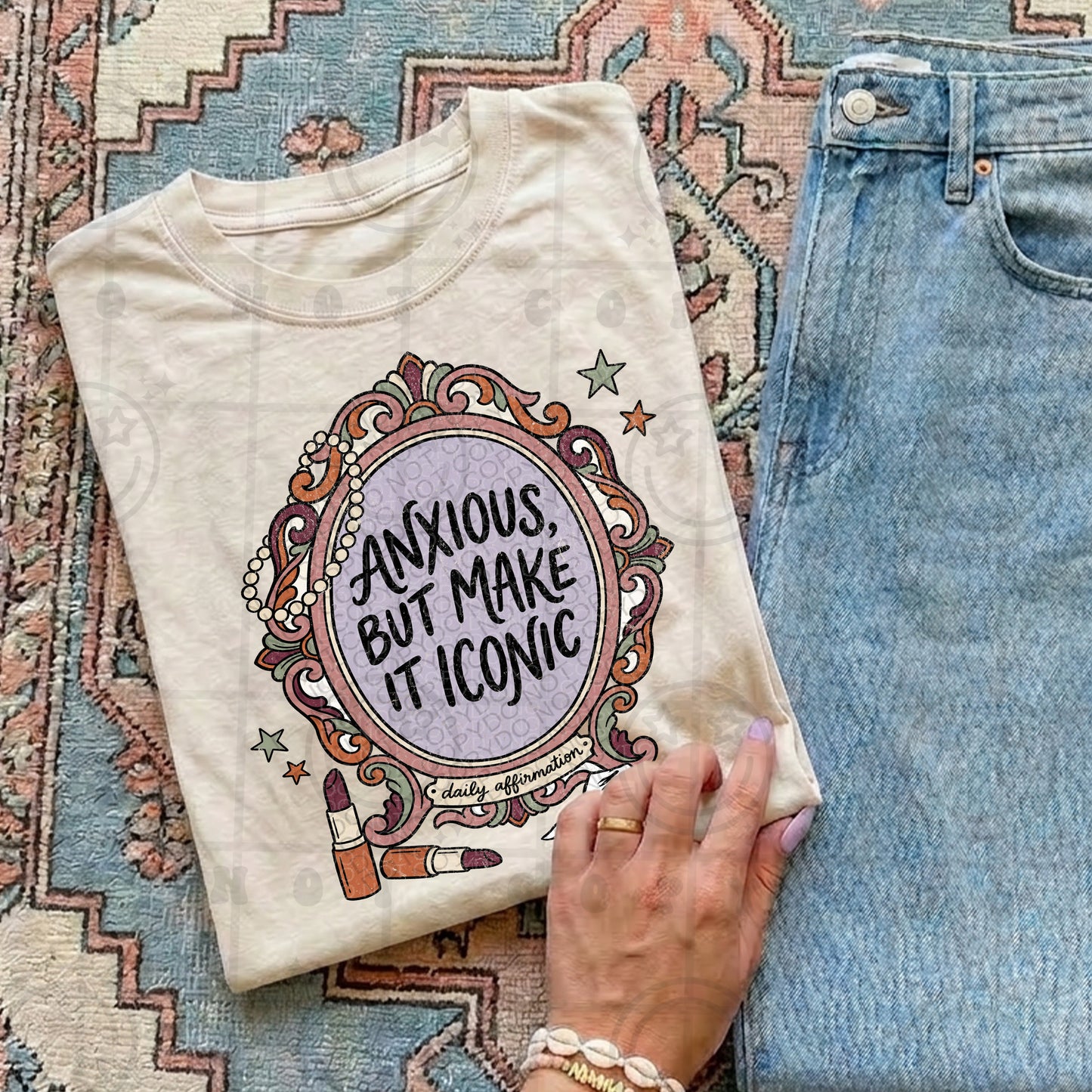 Anxious but make it iconic (comfort color mock)