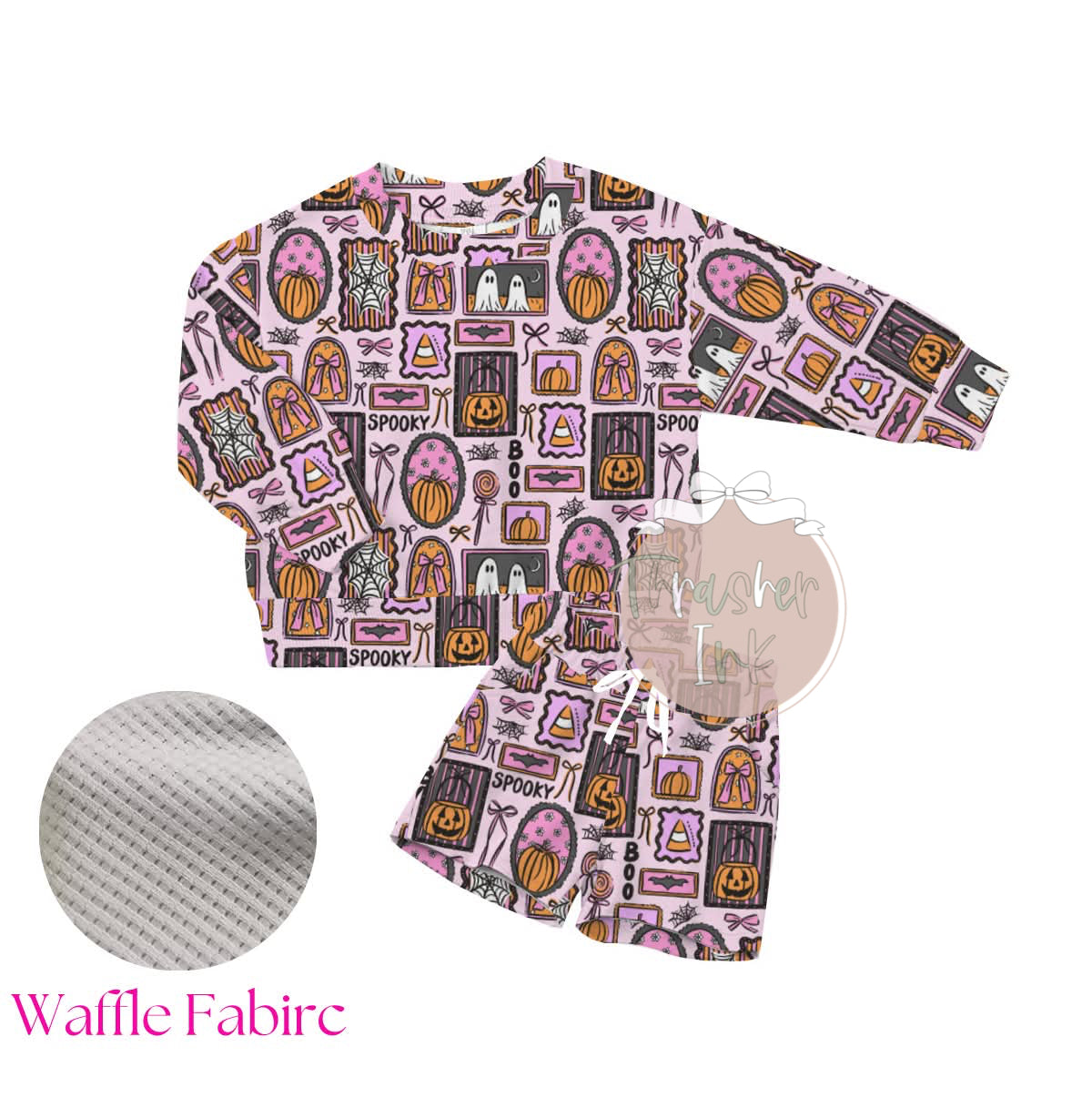 Halloween long sleeve waffle set