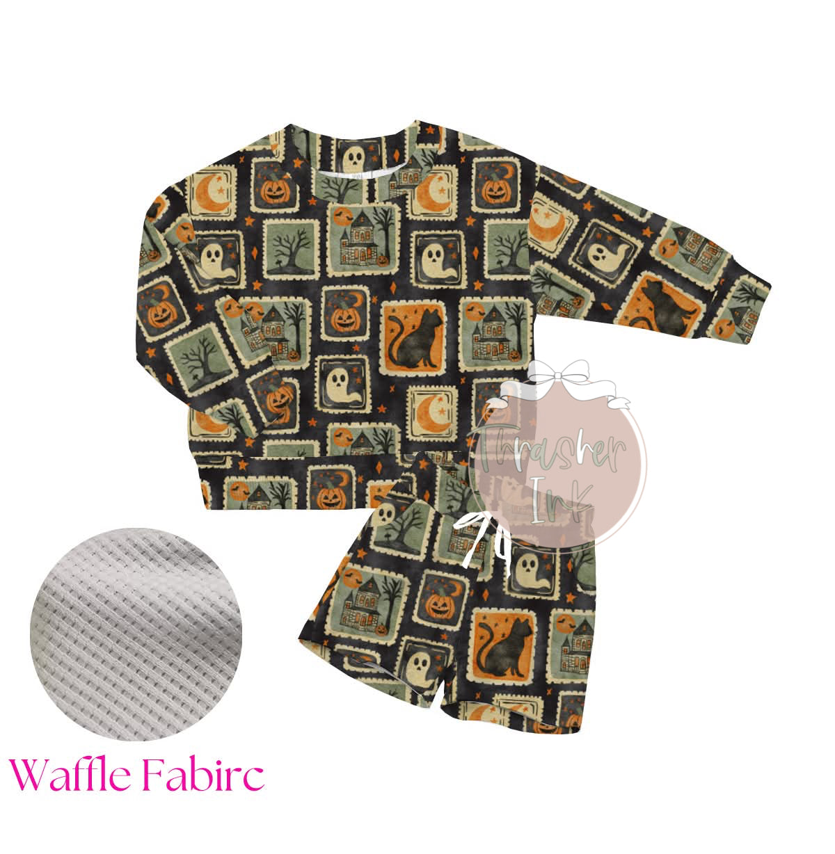 Halloween long sleeve waffle set