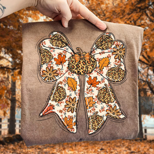 Pumpkin bow (comfort color expresso)