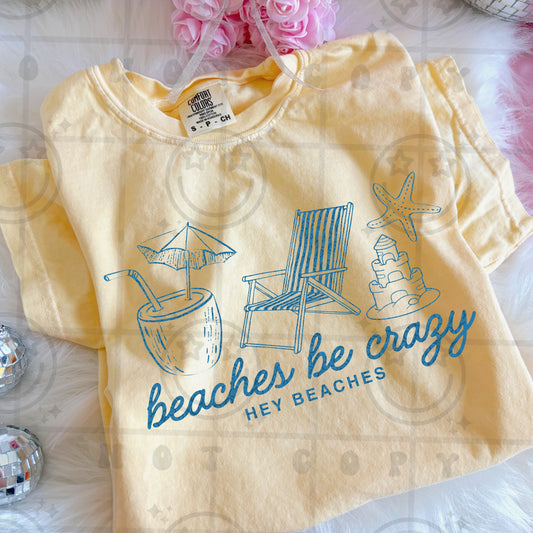 Beaches be crazy (comfort color mock)