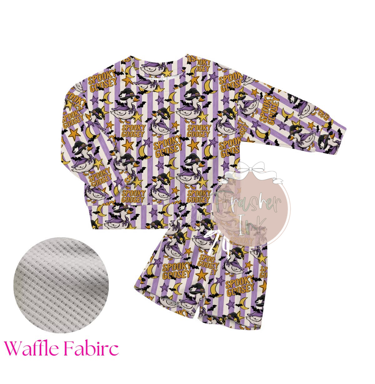 Halloween long sleeve waffle set