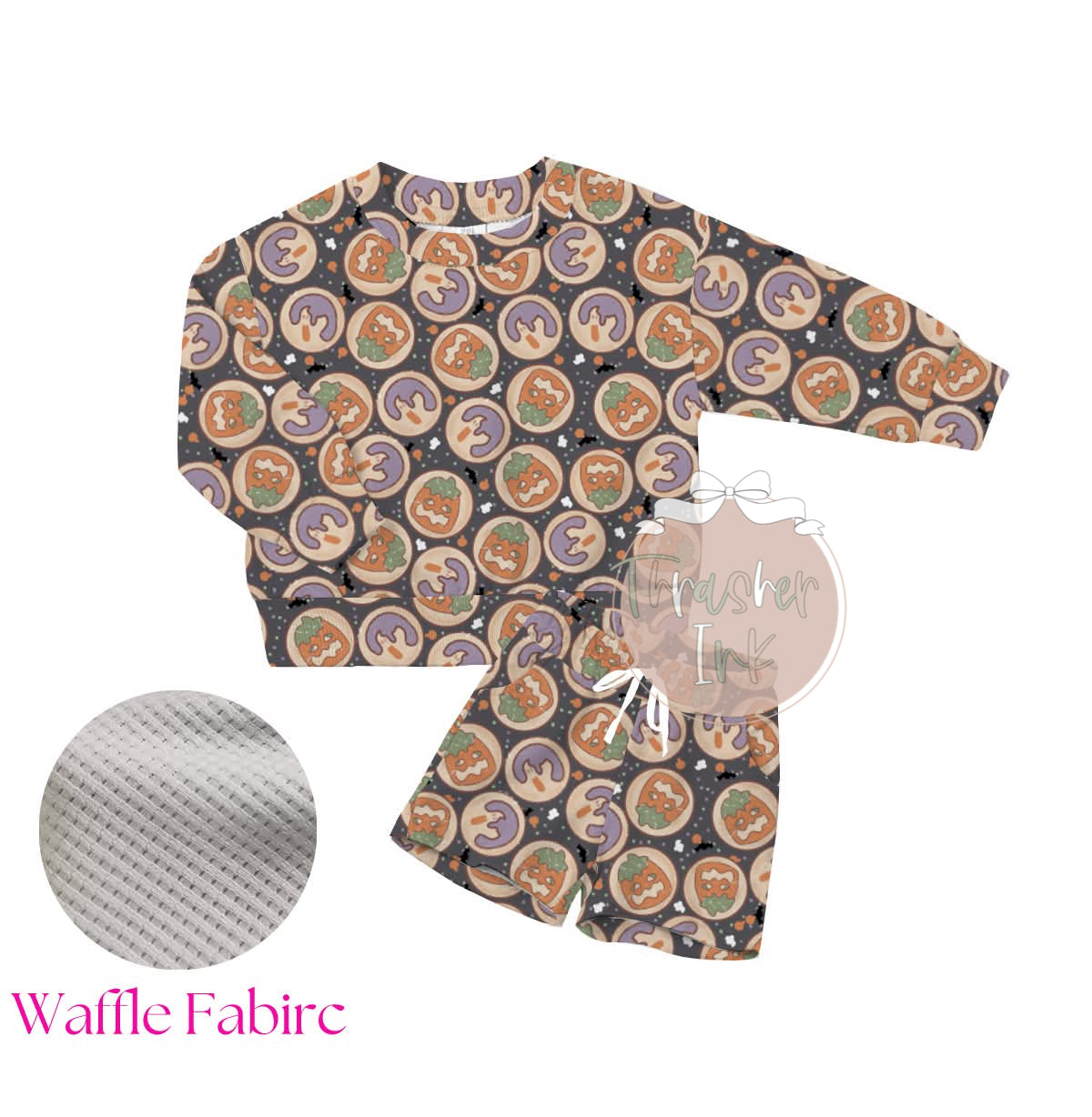 Halloween long sleeve waffle set