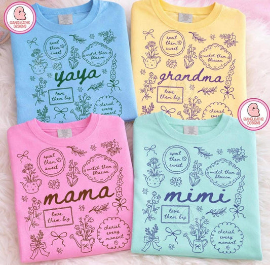 Leave title in shirt color box. Only these 4 titles available on this listing (comfort color mock)