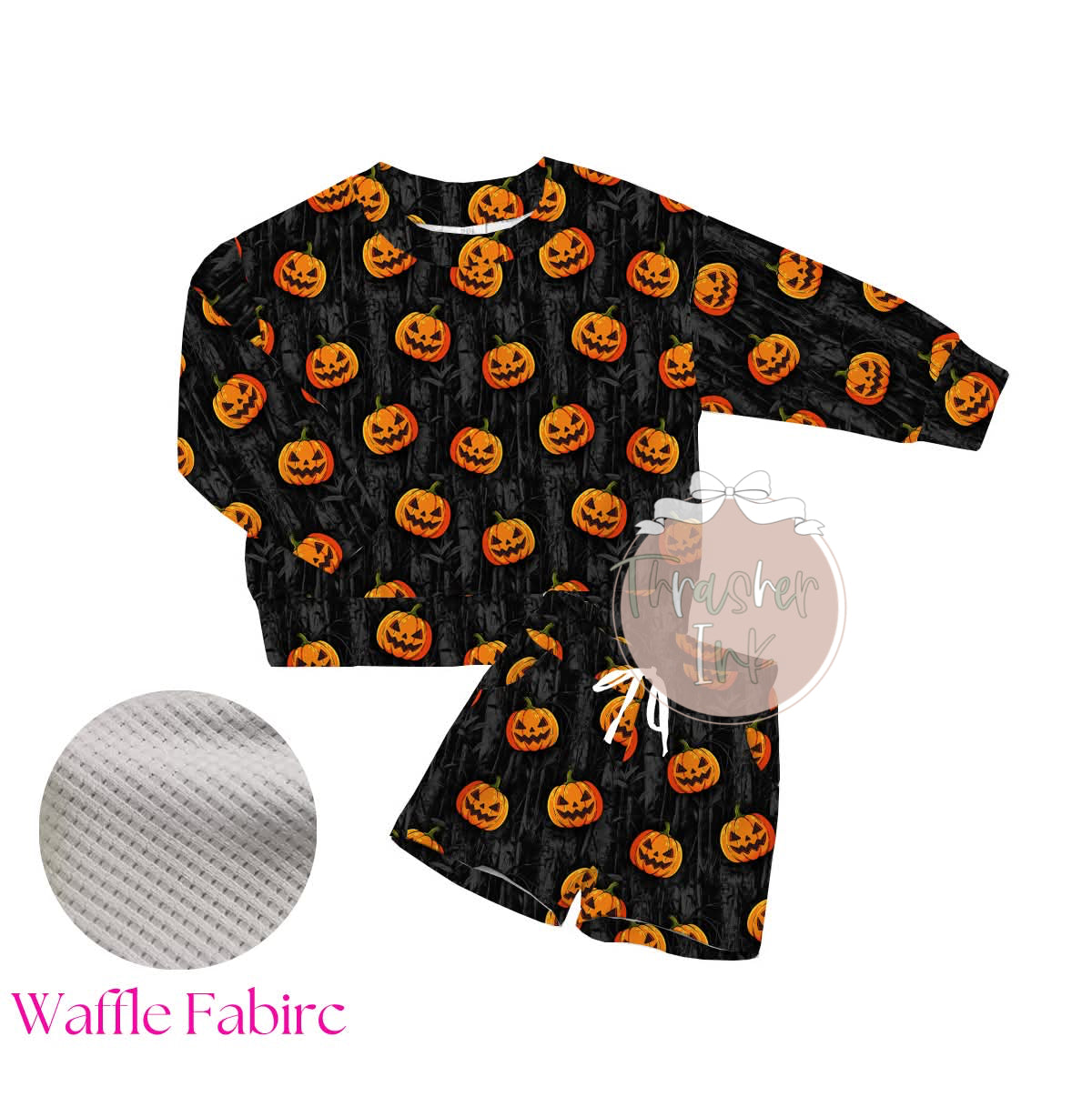 Halloween long sleeve waffle set
