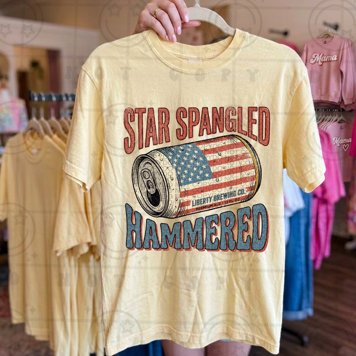 Star spangled hammered (comfort color mock)