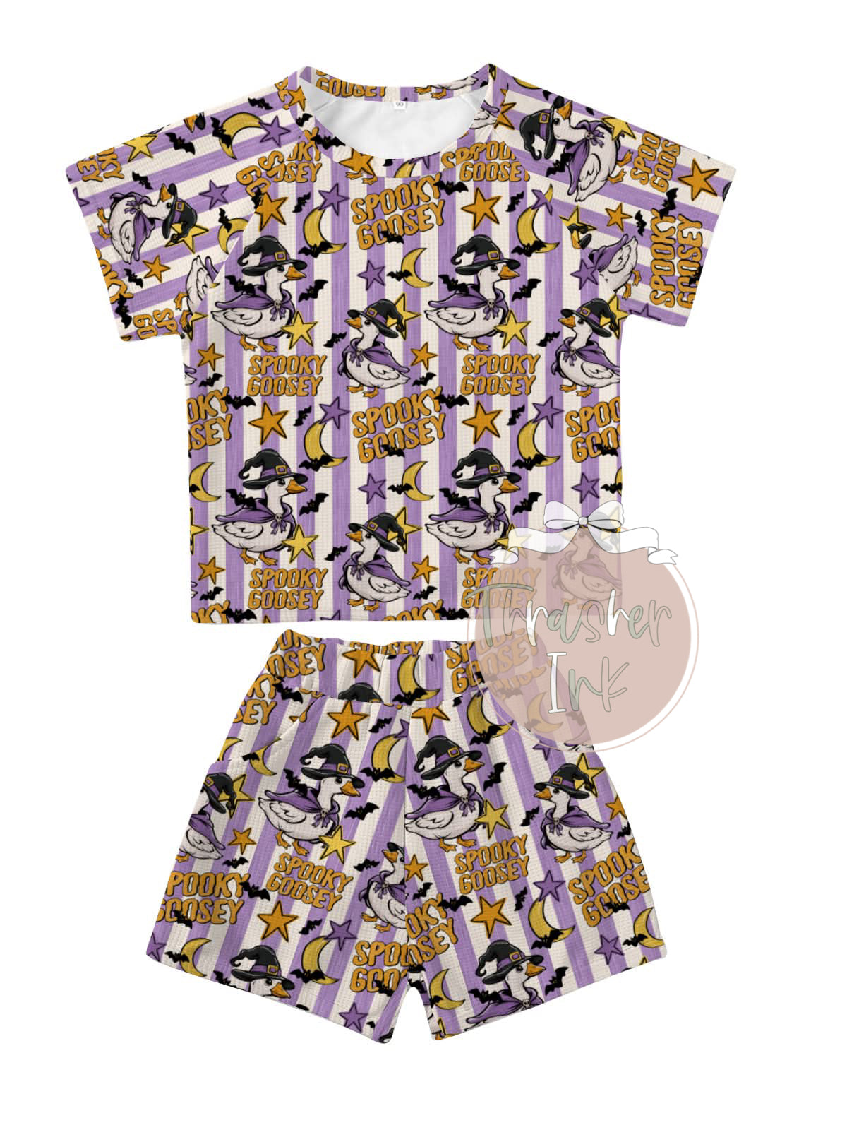 Halloween short sleeve waffle set