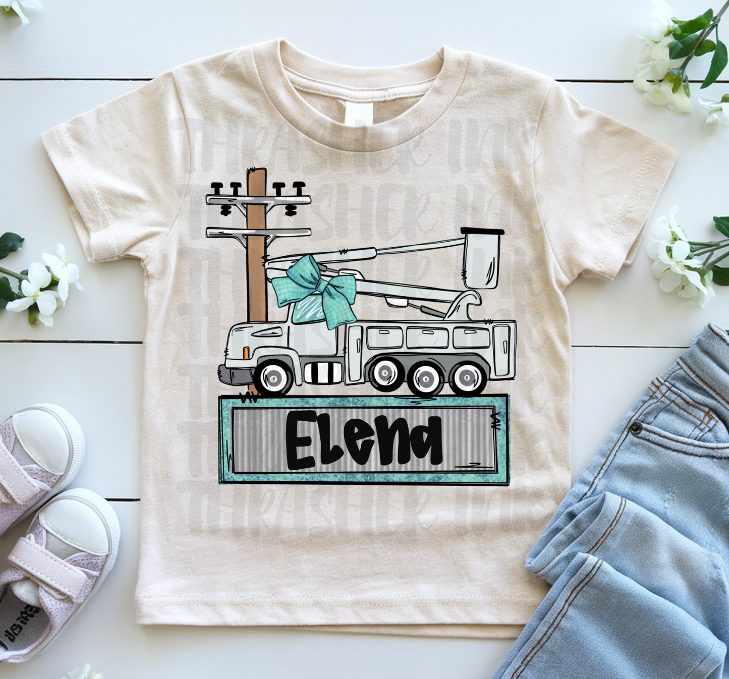 Bucket truck with bow