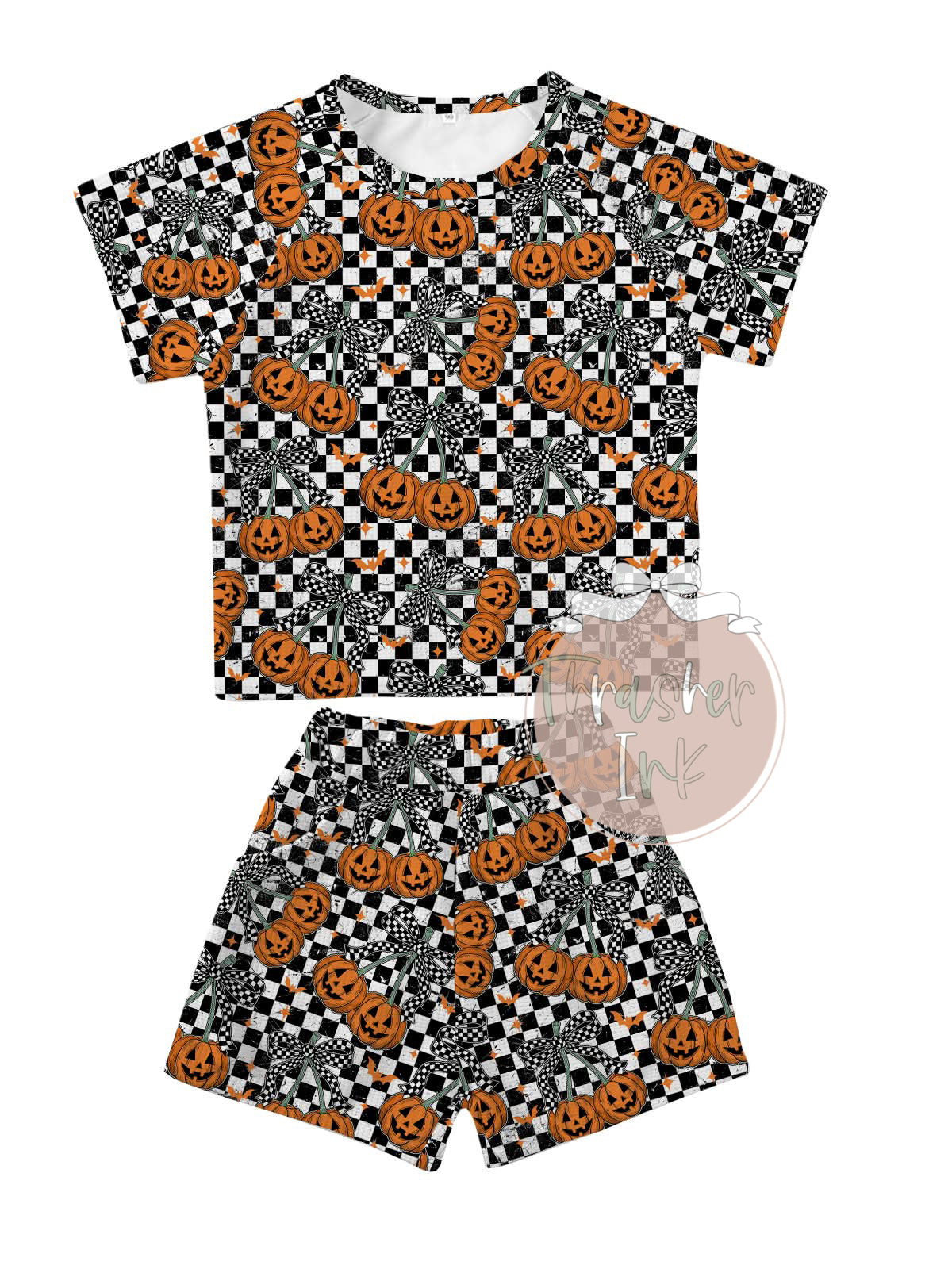 Halloween short sleeve waffle set