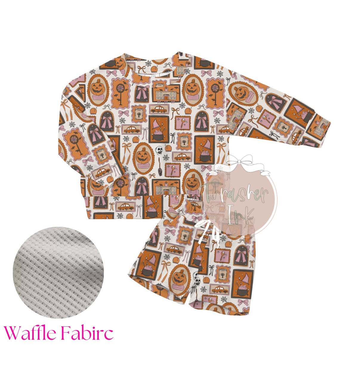 Halloween long sleeve waffle set