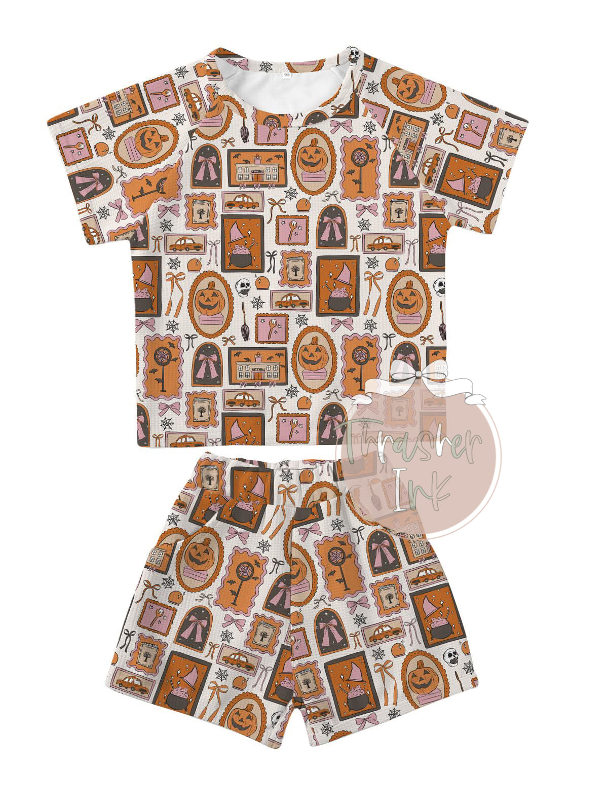 Halloween short sleeve waffle set