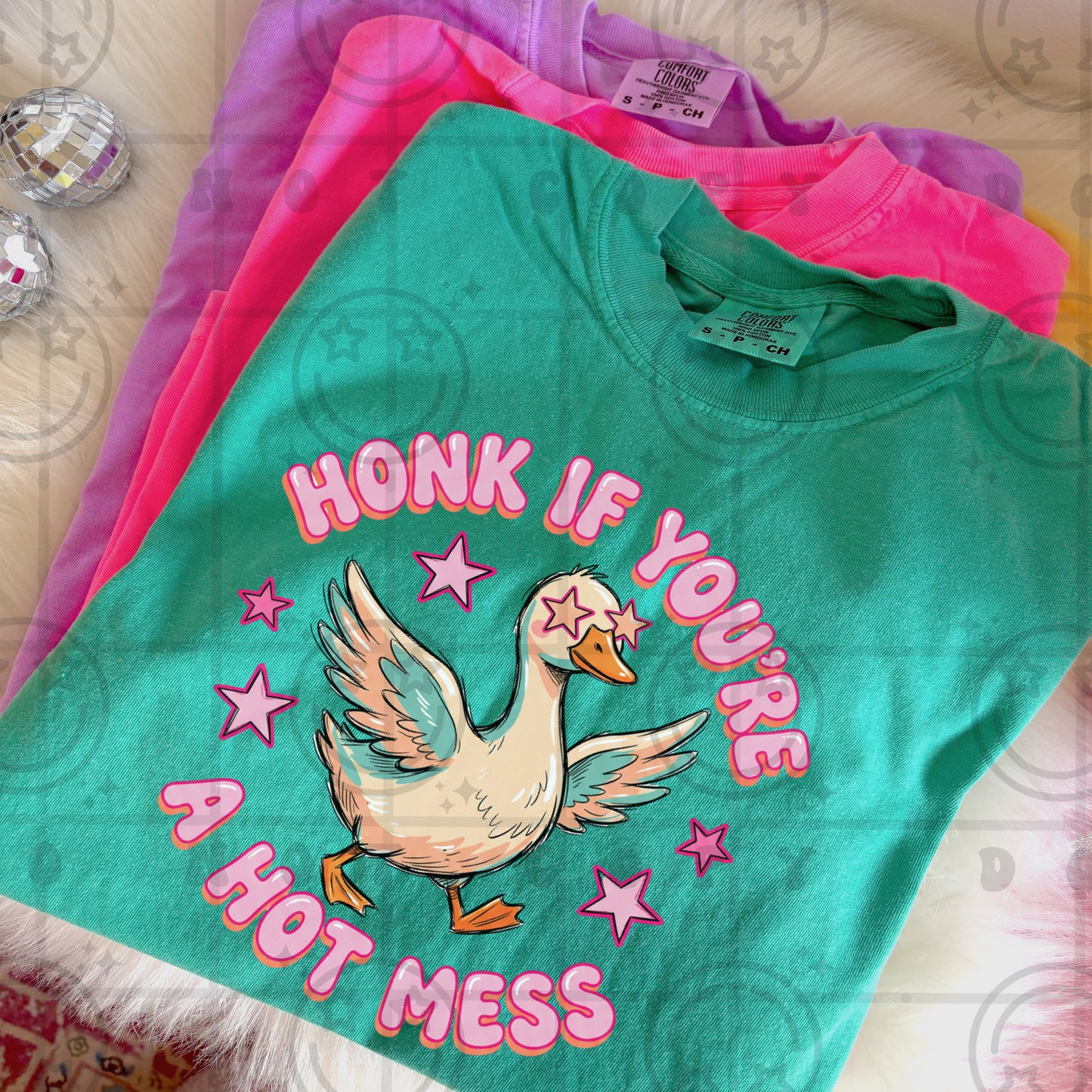 Honk if you’re a hot mess (comfort color mock)