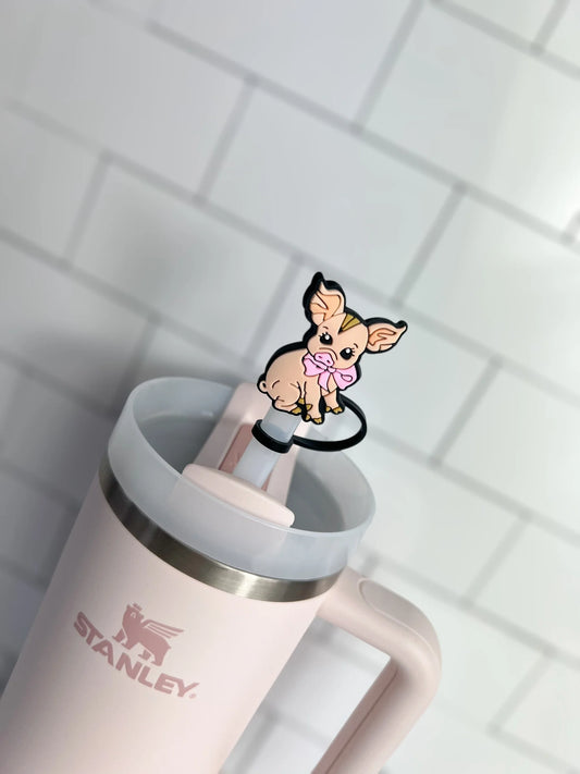 10mm Straw Topper- Coquette baby pig