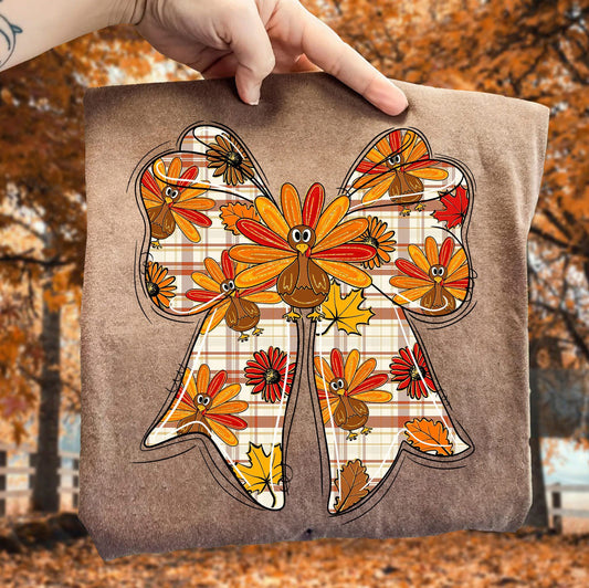 Turkey bow (comfort color expresso)