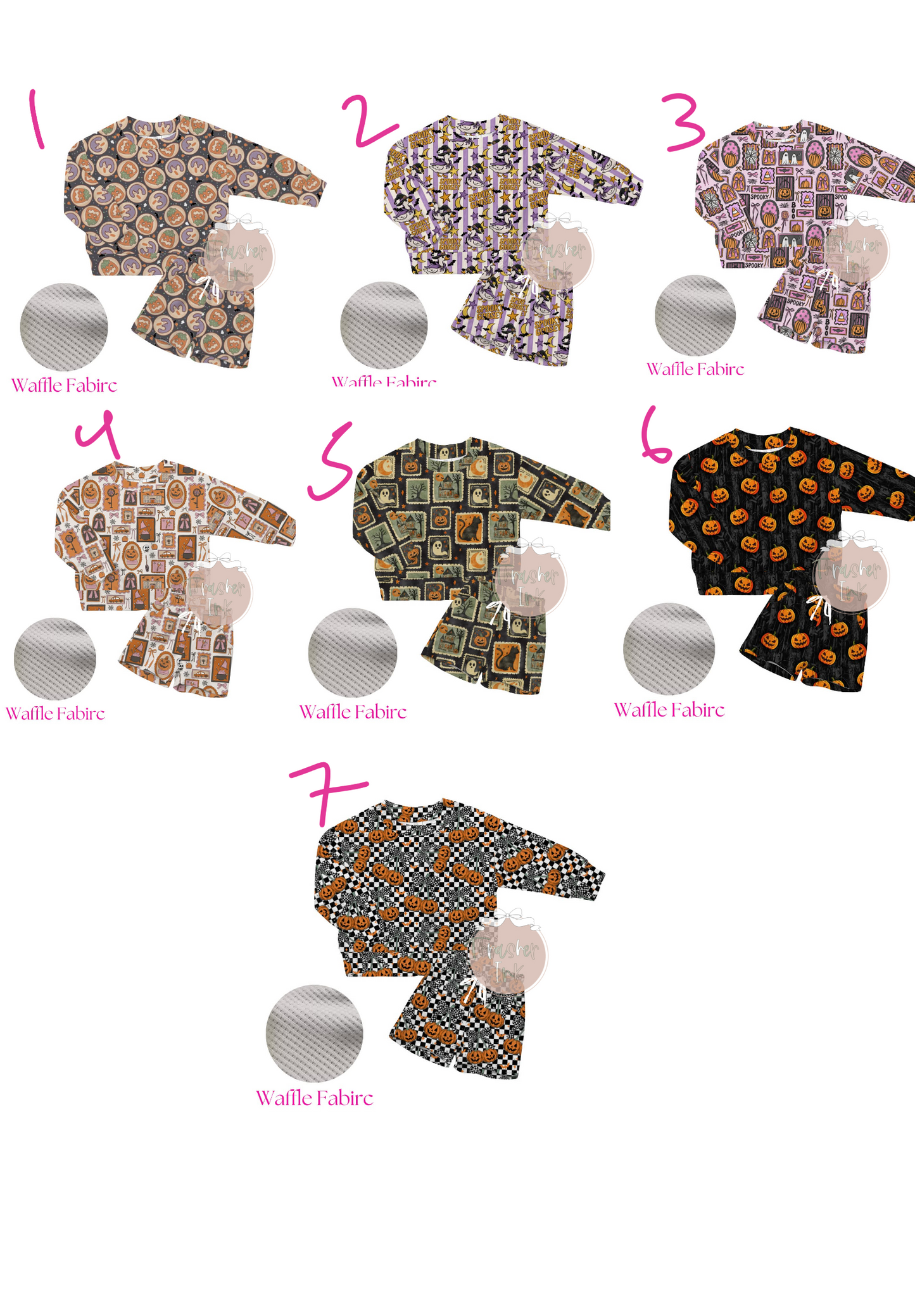 Halloween long sleeve waffle set