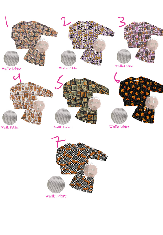Halloween long sleeve waffle set