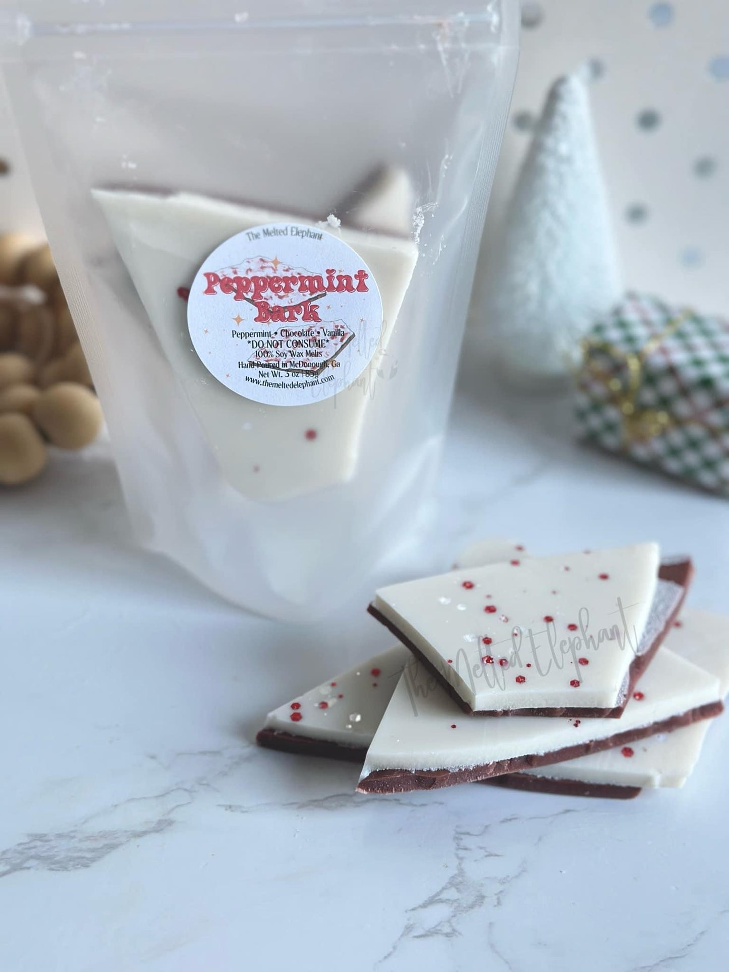 Peppermint bark wax melt