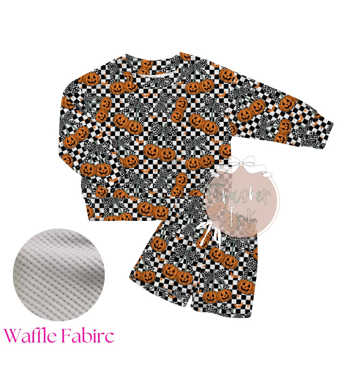Halloween long sleeve waffle set