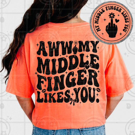My middle finger likes you (comfort color mock)
