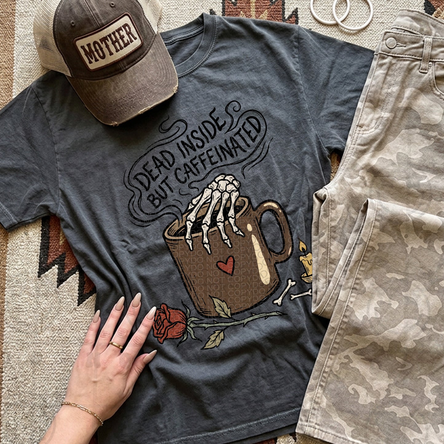 Dead inside but caffeinated(comfort color mock)