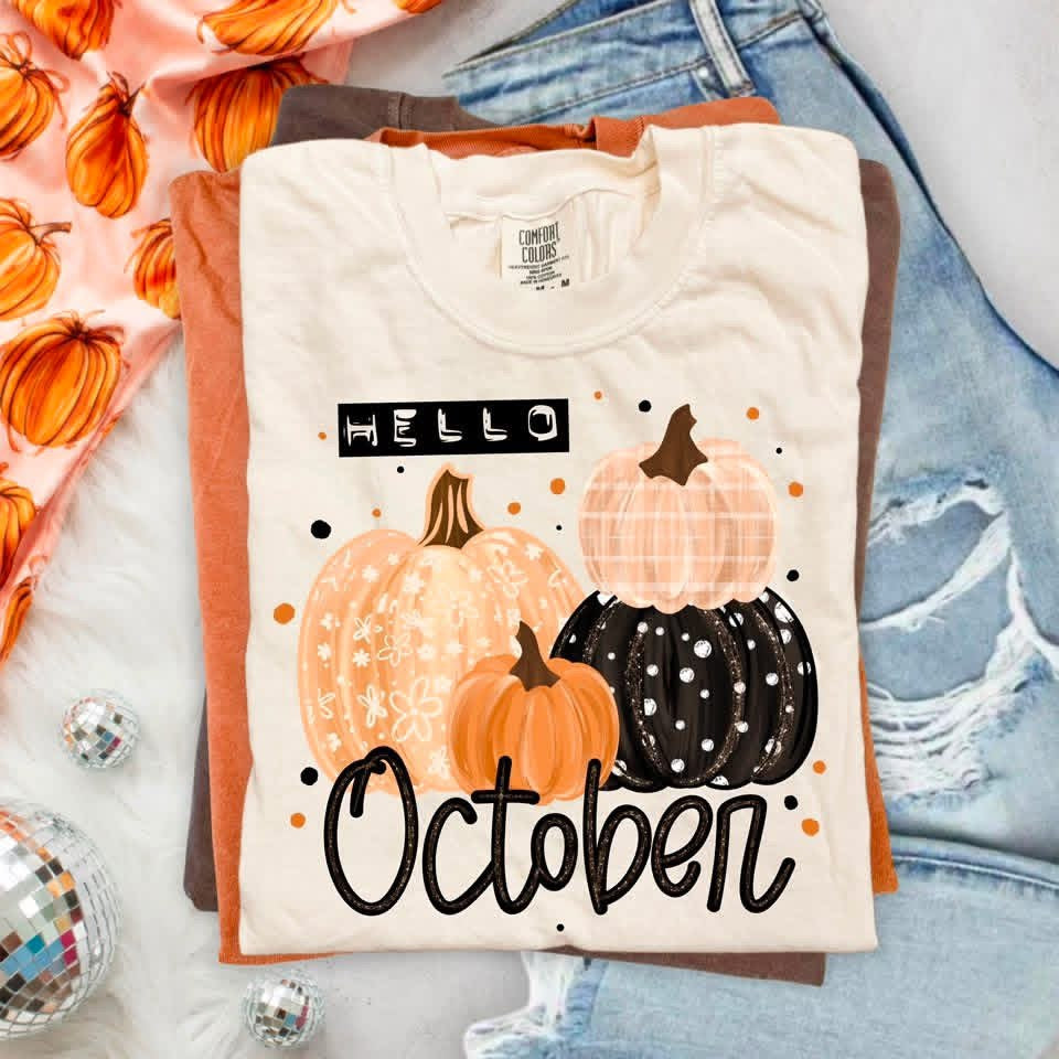 Hello October (comfort color mock)