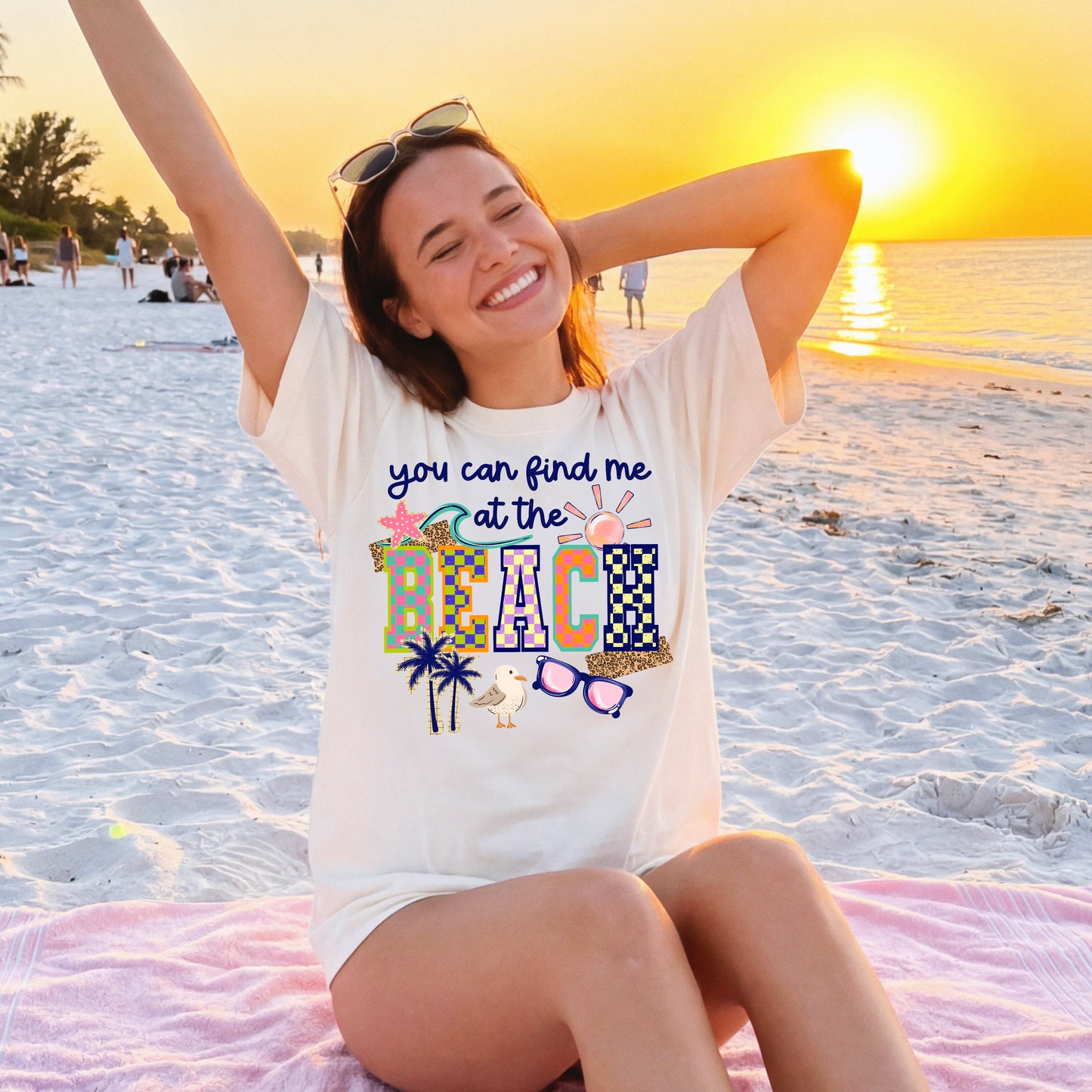 Find me at the beach (comfort color mock)