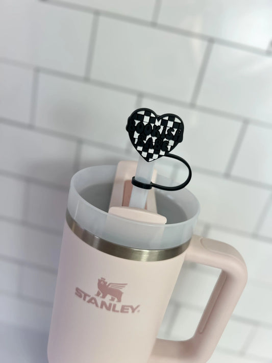 10mm Straw Topper- Bookish babe heart