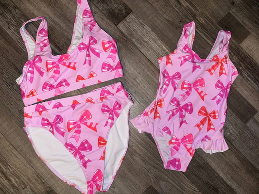Pink bow swimsuit