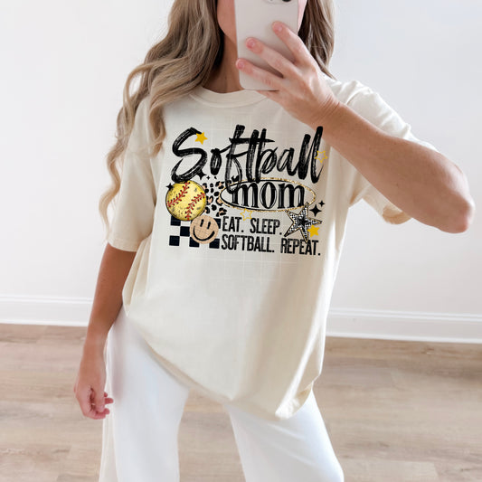 Softball mom (comfort color mock)