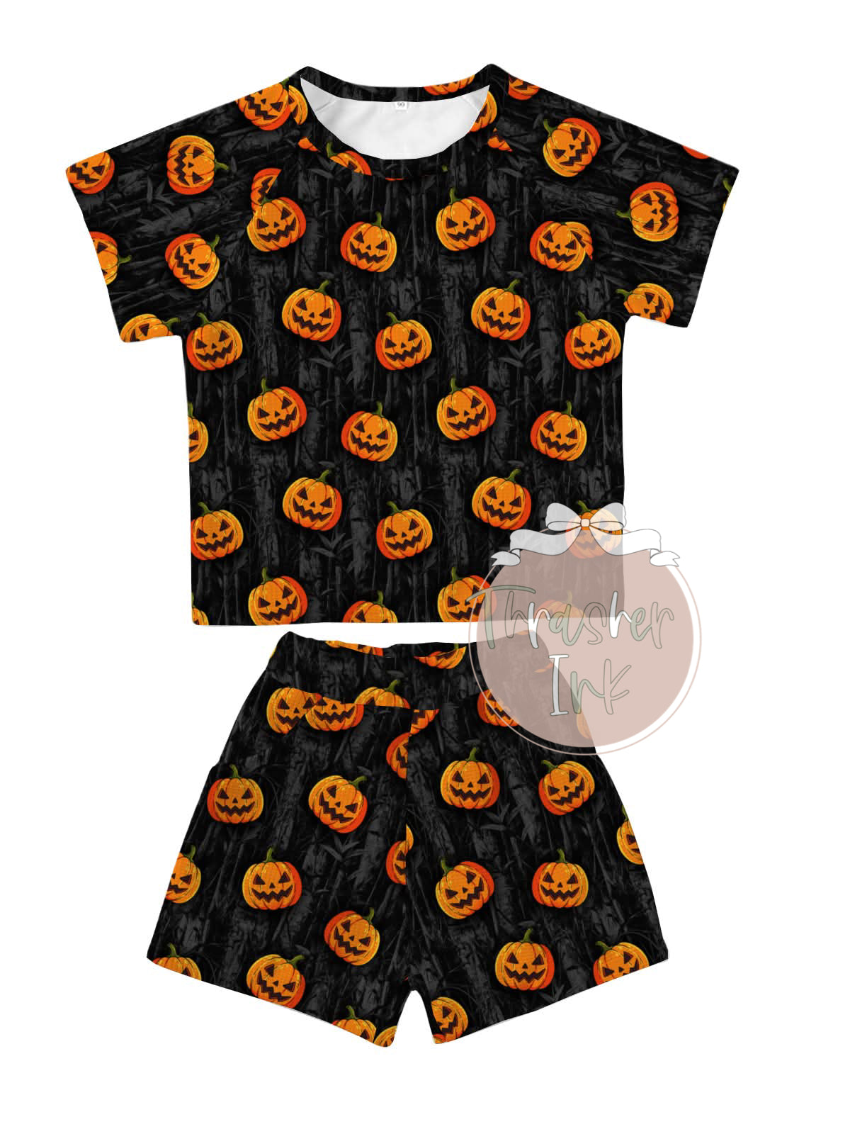 Halloween short sleeve waffle set