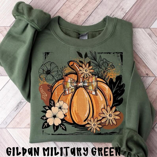 Floral fall pumpkin