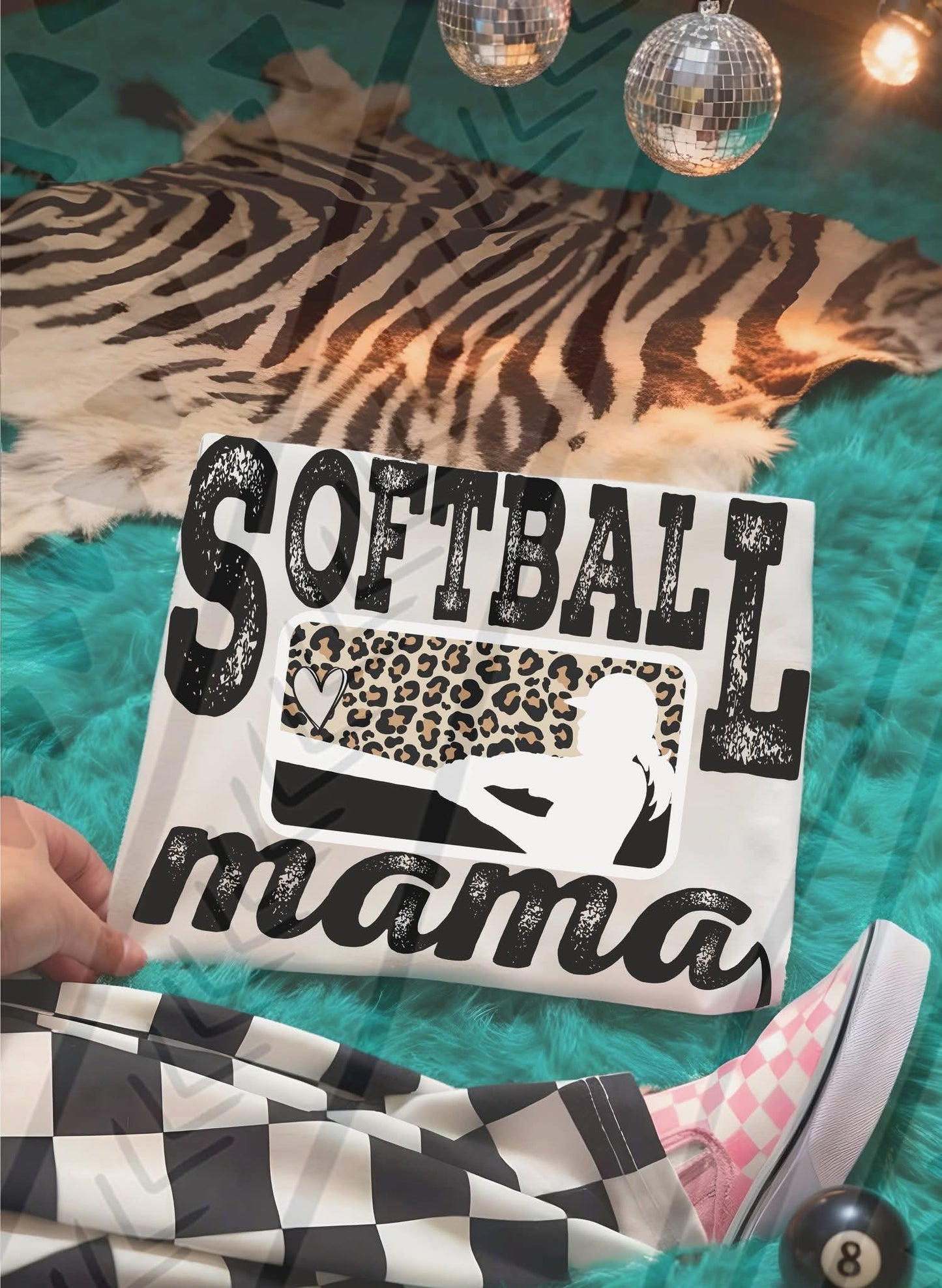 Softball mama (comfort color mock)