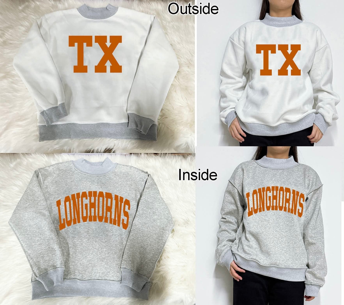 TX reversible mock neck L/XL