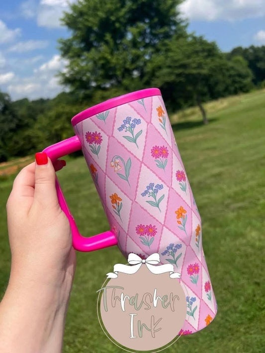Dainty flower tumbler 40oz