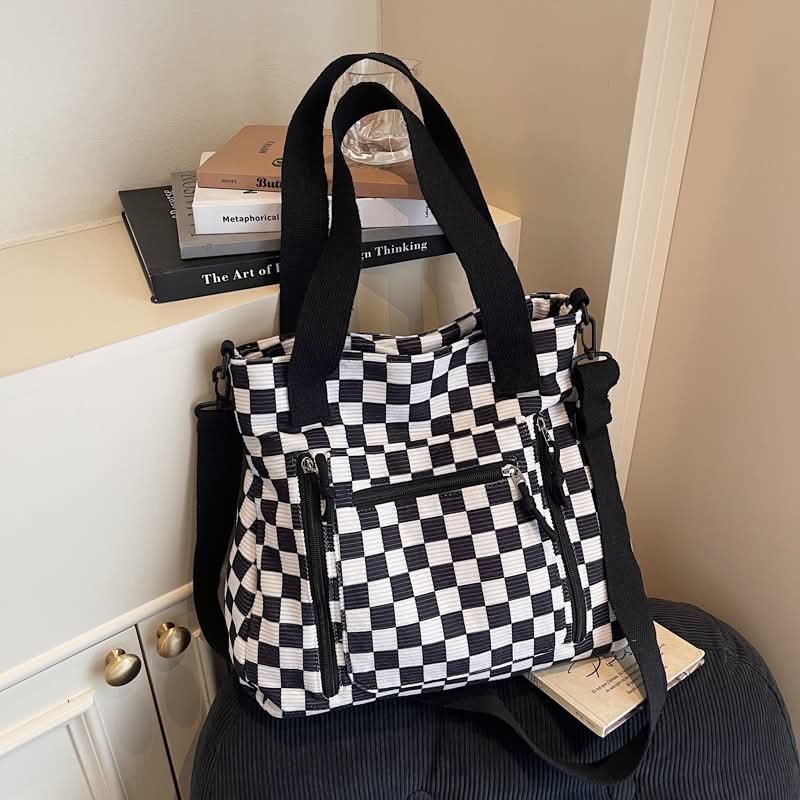 Checkered tote bag