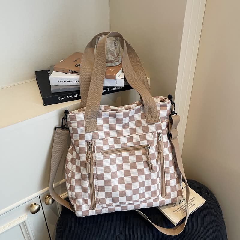 Checkered tote bag