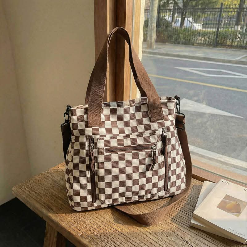Checkered tote bag