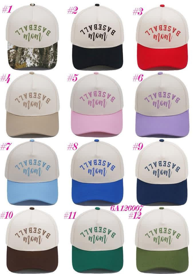 Baseball mom embroidered hat