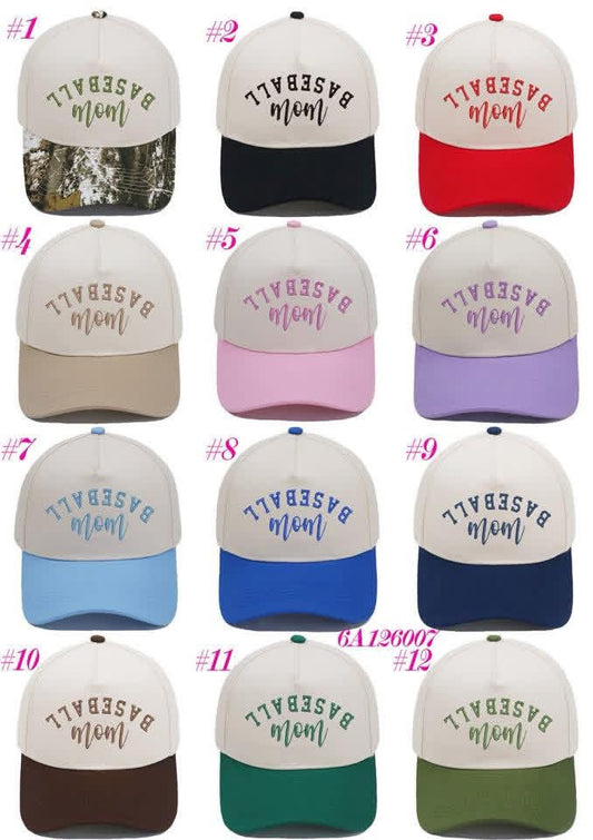 Baseball mom embroidered hat