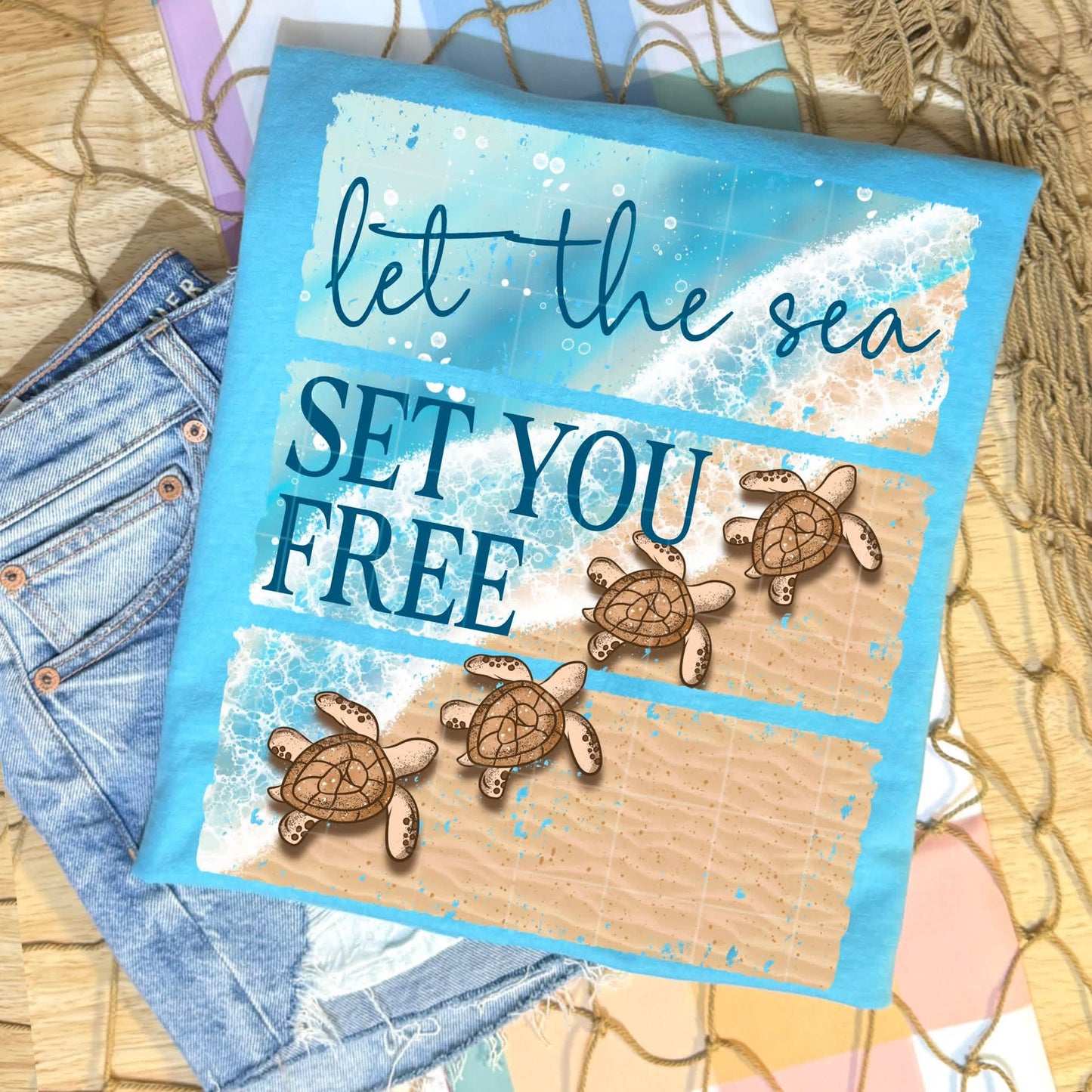 Let the sea set you free (comfort color mock)