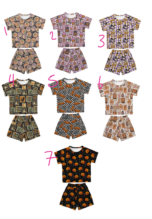 Halloween short sleeve waffle set